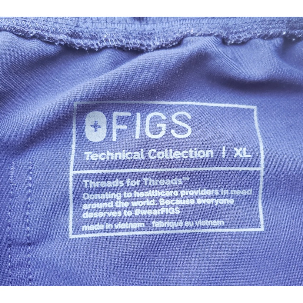 FIGS Technical Collection Navy Blue Scrub Pants Womens XL Cargo Drawstring - Picture 6 of 6
